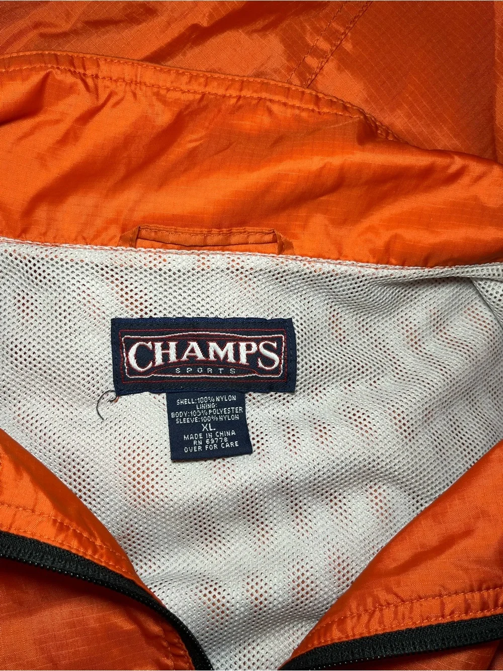 Authentic Y2K Champs Men's Orange Lightweight Windbreaker Jacket/pant set